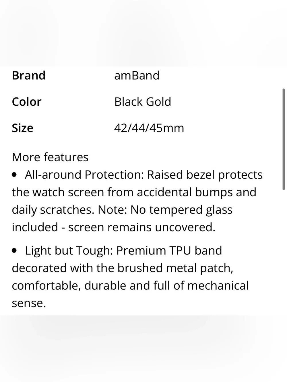 Smartwatch Band Rugged M1 Sports Series - Apple Watch Compatible - Black/Gold